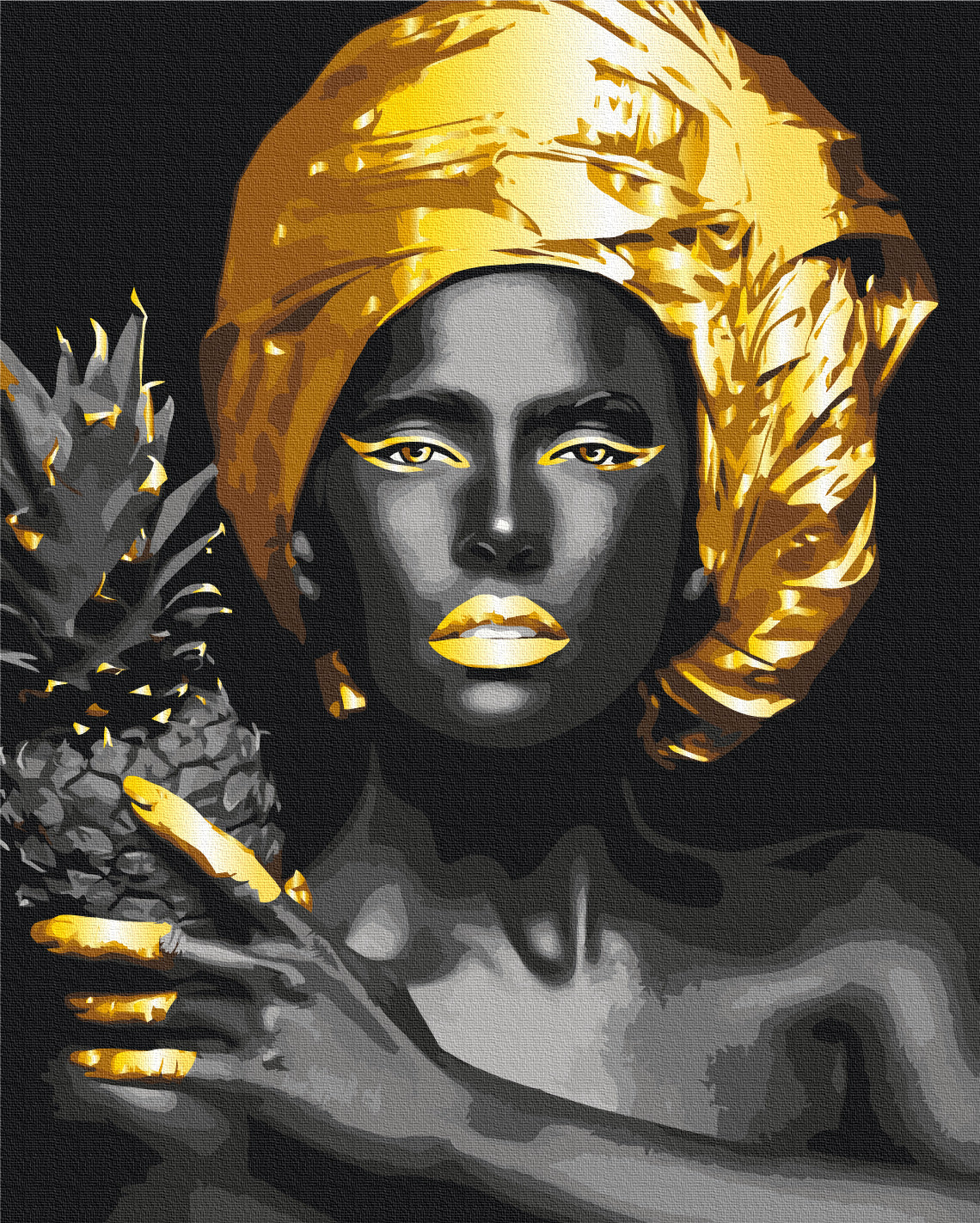 Exotic beauty with golden paint