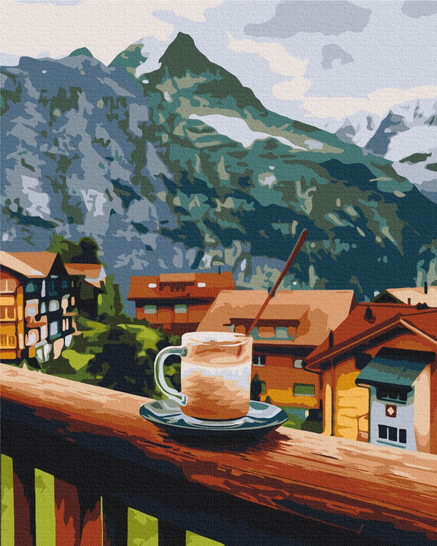 Mountain-flavored cappuccino