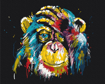 Colorful chimpanzee