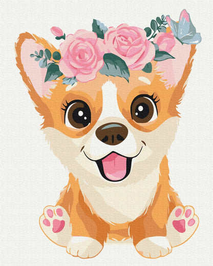 Corgi in a wreath