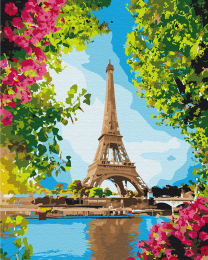 Flower view of the Eiffel Tower