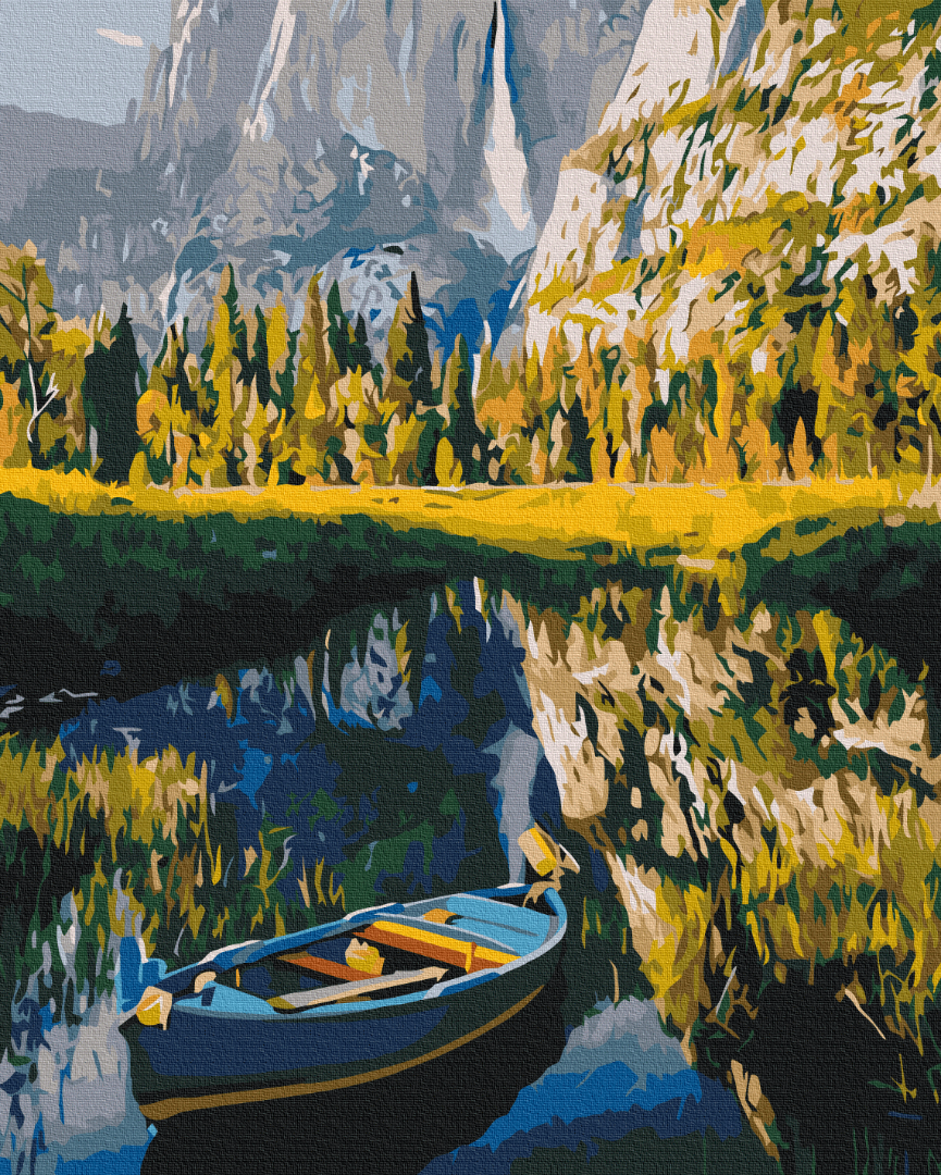 A boat among the mountains