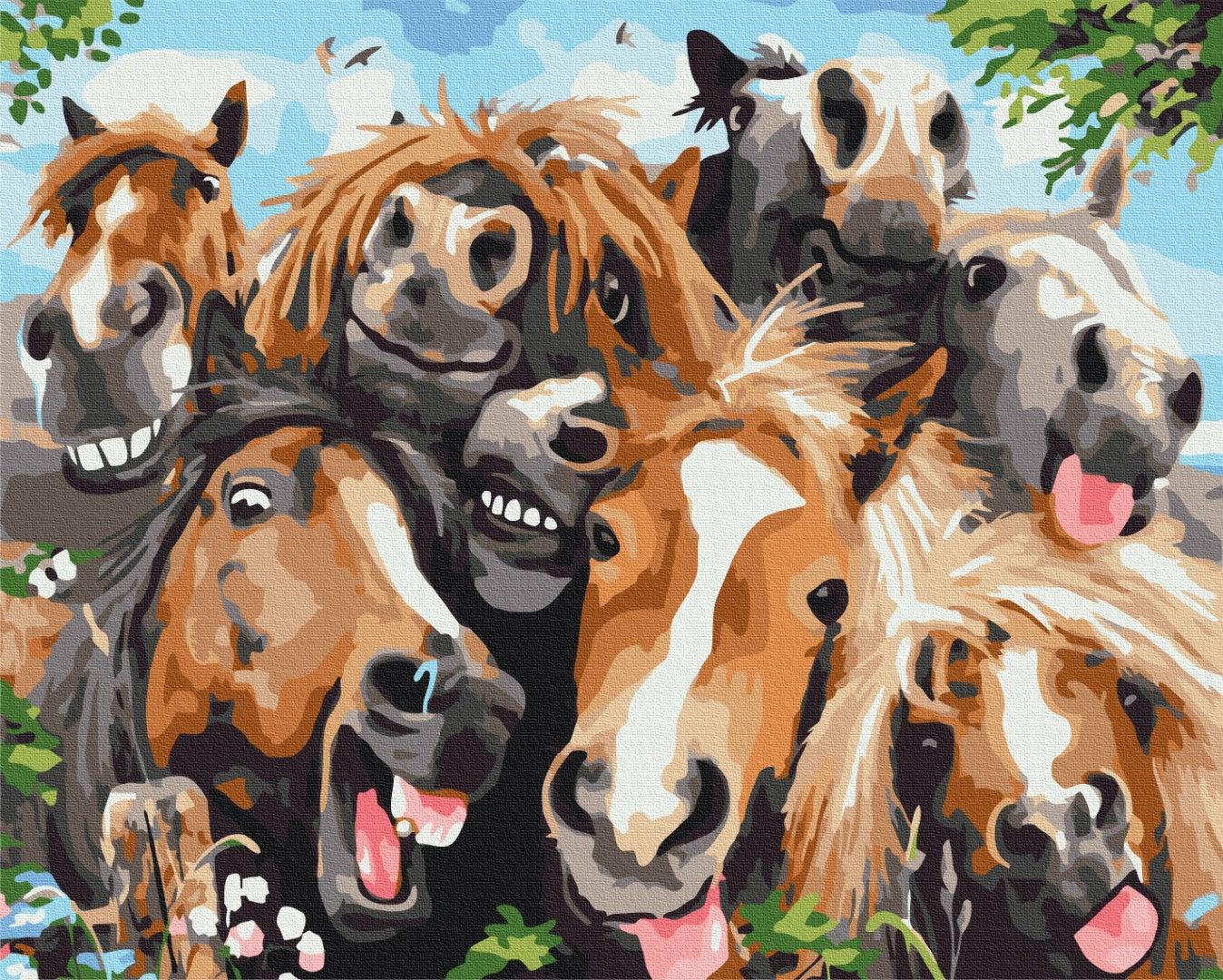 Selfie horses