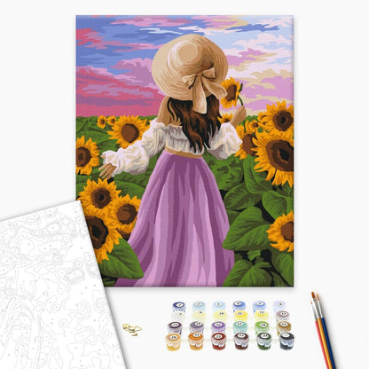 Lady in sunflowers