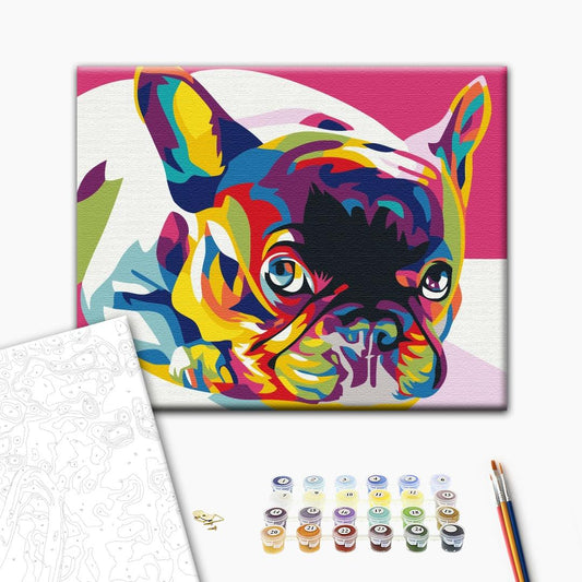 Rainbow french bulldog