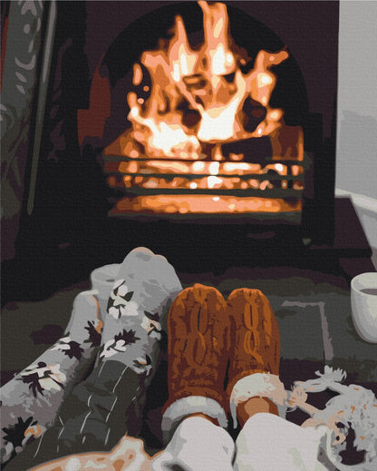 Coziness by the fireplace