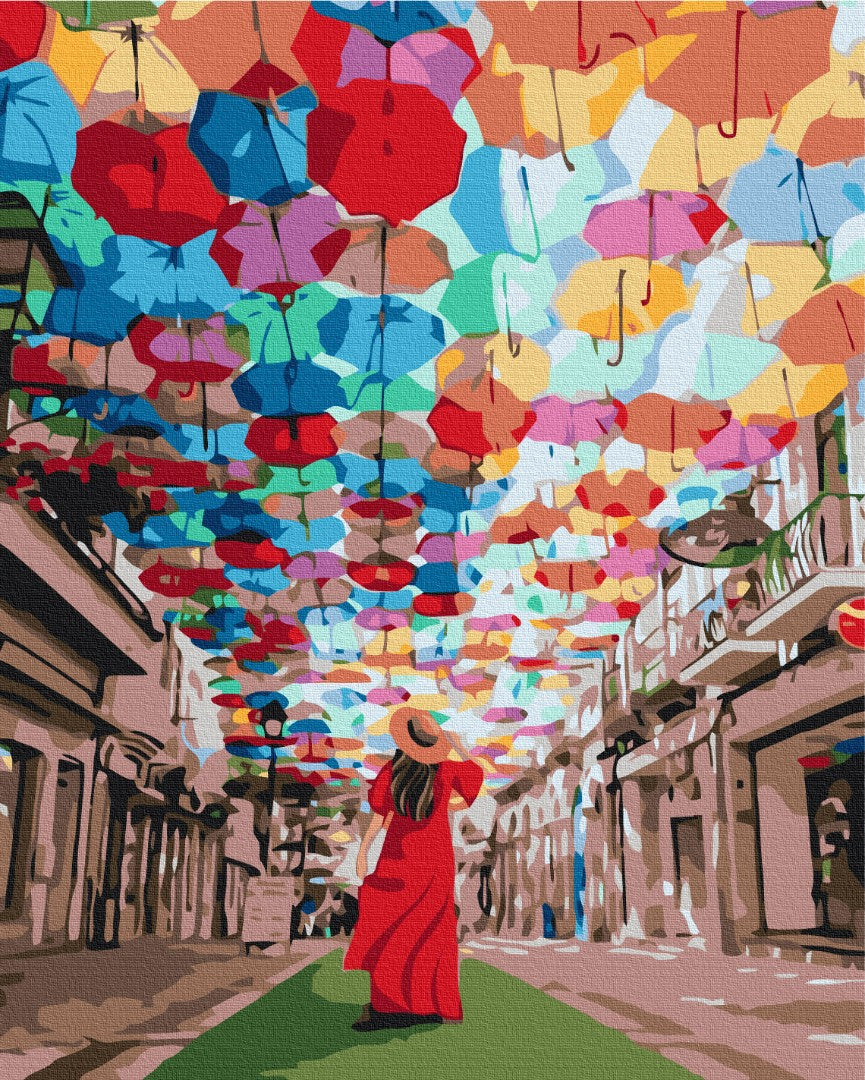 Alley of umbrellas